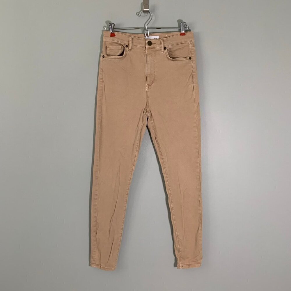 Loft Skinny Ankle Pants Women 2 Tan High Waist Khaki Twill‎ Trousers